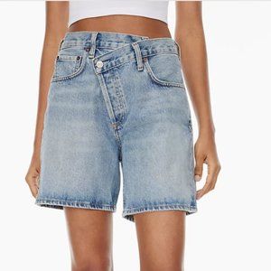 Agolde Criss Cross Blue Jean Shorts